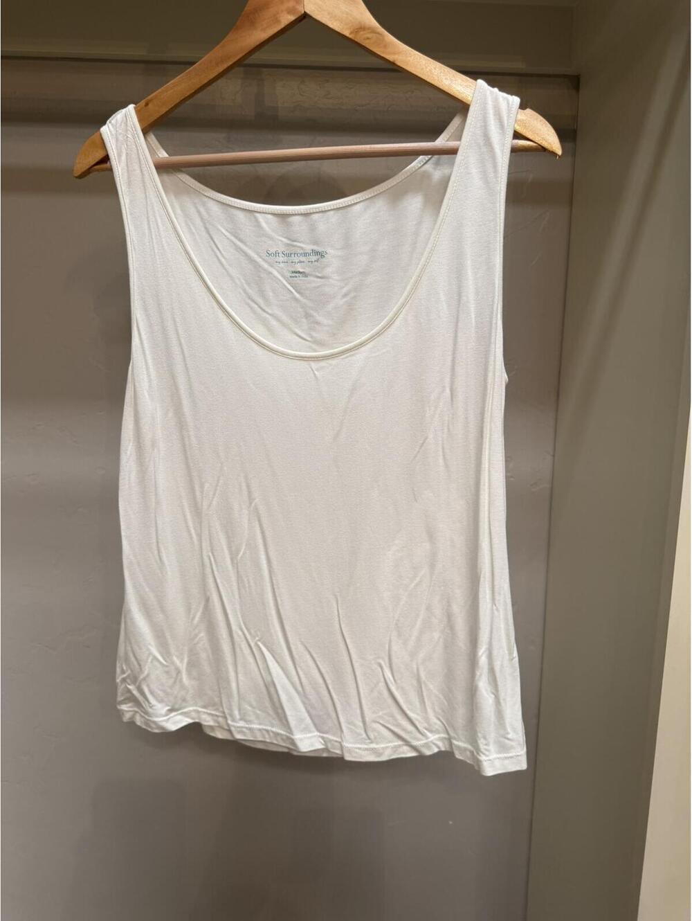 Soft Surroundings Cotton Blend Scoop Neck Sleeveless Tank Top